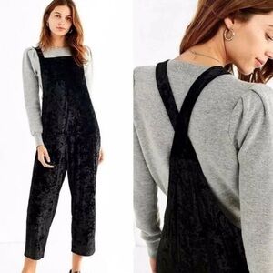 Urban Outfitters Black Crushed Velvet Jumpsuit